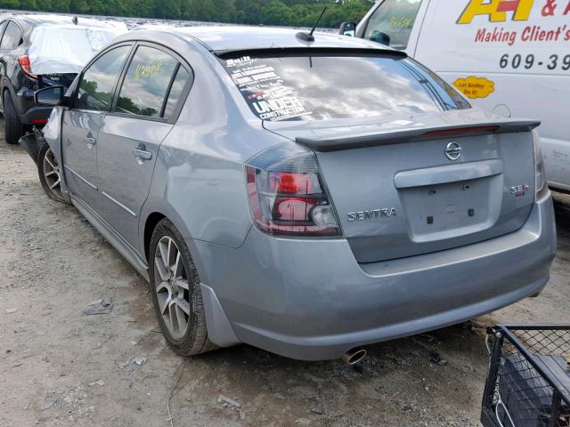 3N1CB61E98L611358 - 2008 NISSAN SENTRA SE- GRAY photo 3