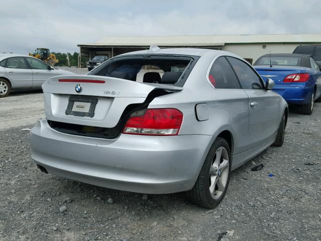 WBAUP73589VK74783 - 2009 BMW 128 I SILVER photo 4