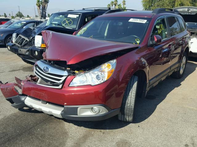 4S4BRDKC2C2252138 - 2012 SUBARU OUTBACK 3. RED photo 2