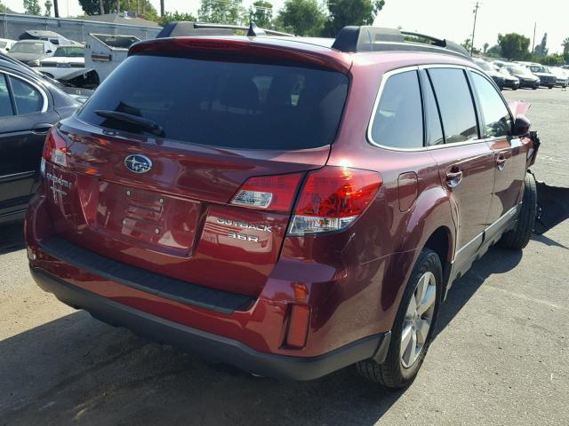 4S4BRDKC2C2252138 - 2012 SUBARU OUTBACK 3. RED photo 4