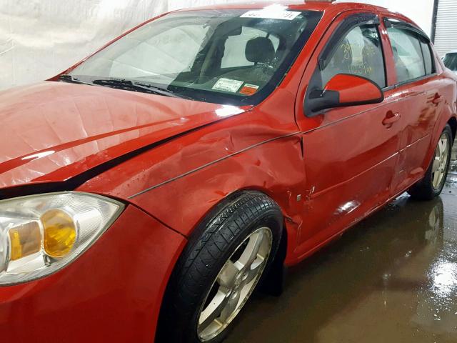 1G1AL55F567673543 - 2006 CHEVROLET COBALT LT RED photo 9