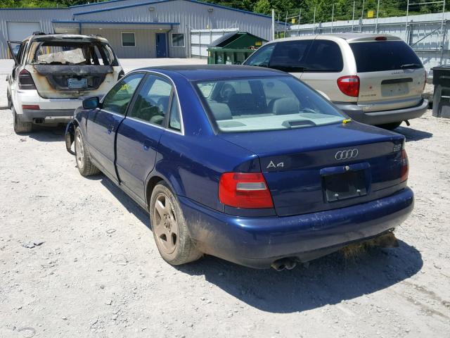 WAUED68D4WA020997 - 1998 AUDI A4 2.8 QUA BLUE photo 3