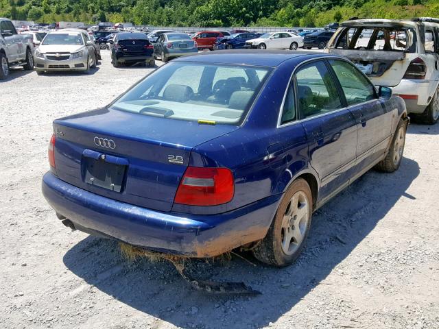 WAUED68D4WA020997 - 1998 AUDI A4 2.8 QUA BLUE photo 4