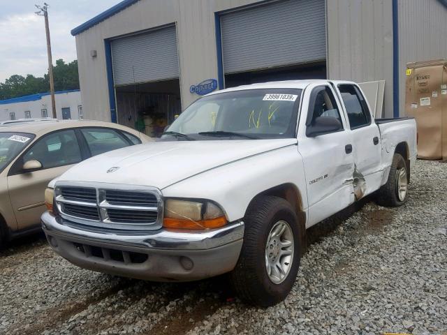 1B7GL2AX91S169050 - 2001 DODGE DAKOTA QUA WHITE photo 2