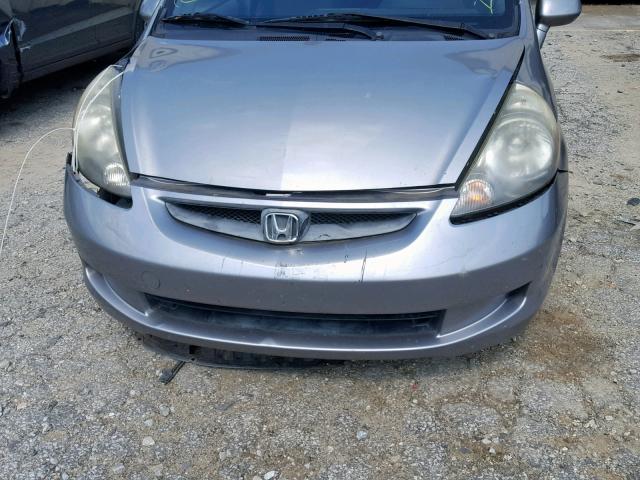 JHMGD37488S052729 - 2008 HONDA FIT GRAY photo 9