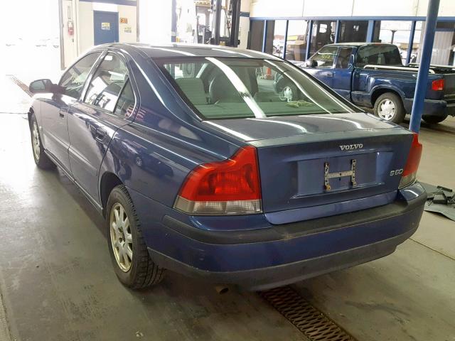 YV1RS61R312058878 - 2001 VOLVO S60 BLUE photo 3