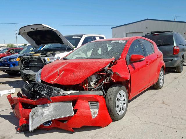 JTDKDTB34D1556074 - 2013 TOYOTA PRIUS C RED photo 2