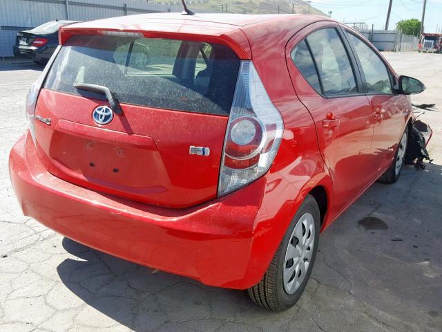 JTDKDTB34D1556074 - 2013 TOYOTA PRIUS C RED photo 4