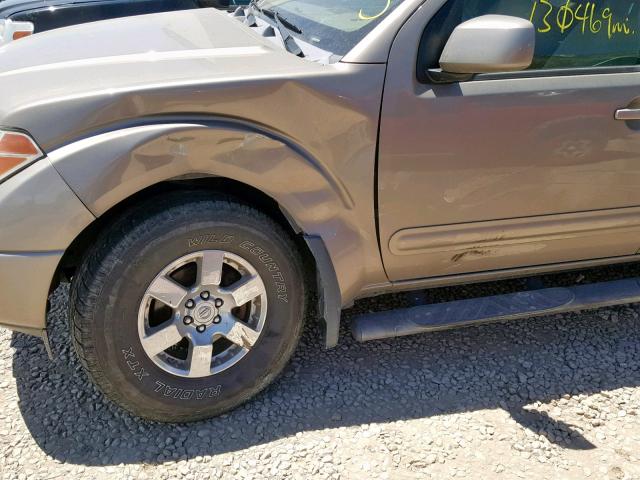 1N6AD09W17C415365 - 2007 NISSAN FRONTIER C BEIGE photo 9