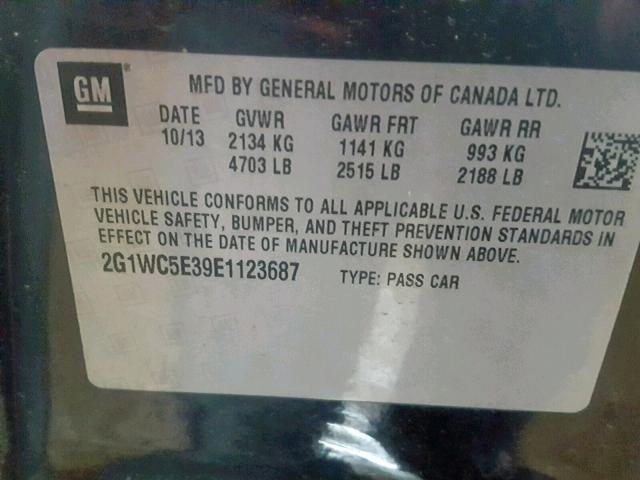 2G1WC5E39E1123687 - 2014 CHEVROLET IMPALA LIM BLACK photo 10