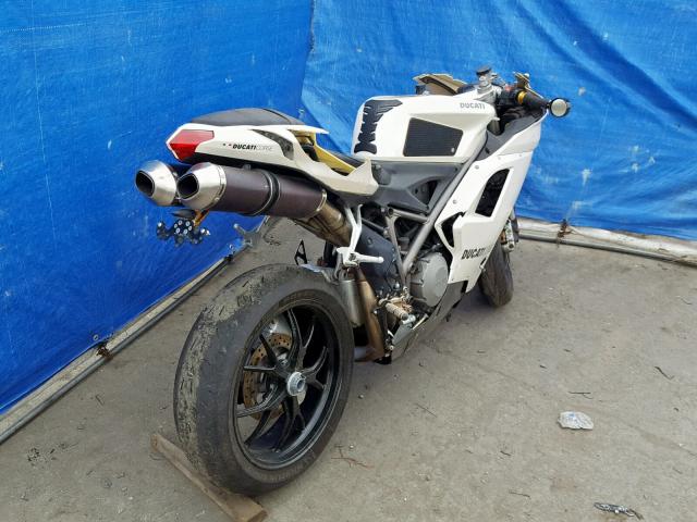 ZDM1XBGV89B009922 - 2009 DUCATI 848 WHITE photo 4