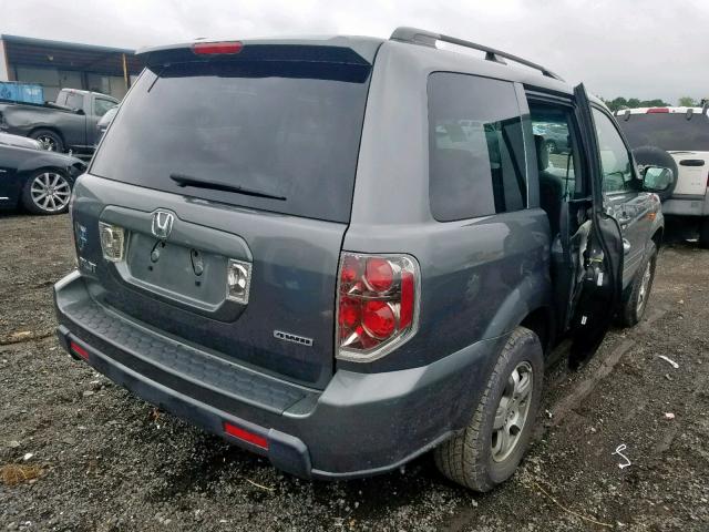 5FNYF18358B012759 - 2008 HONDA PILOT SE GRAY photo 4