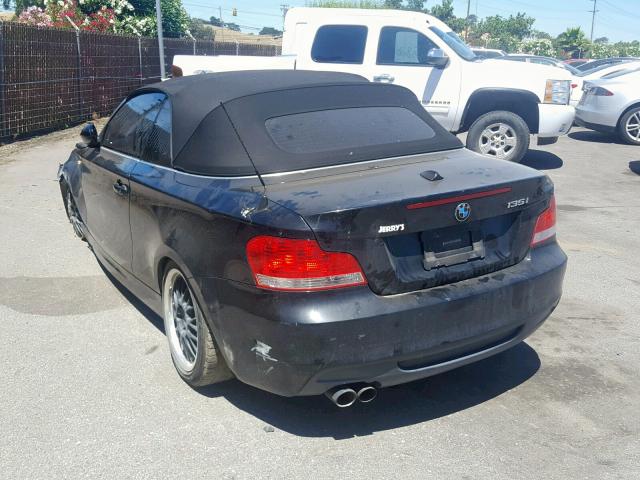 WBAUN93578VF55122 - 2008 BMW 135 I BLACK photo 3