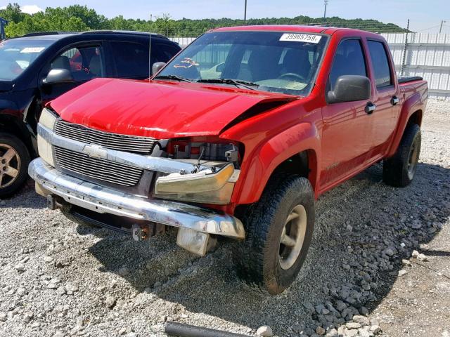 1GCDT136X58145585 - 2005 CHEVROLET COLORADO RED photo 2