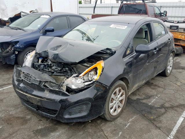 KNADM5A37D6107882 - 2013 KIA RIO LX BLACK photo 2