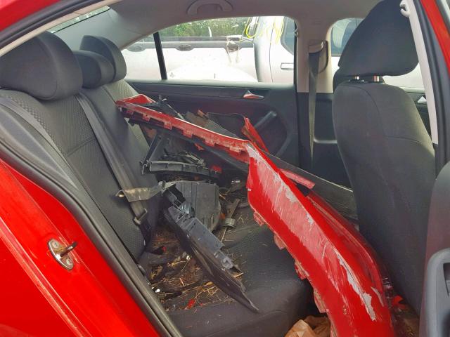 3VW2K7AJ9CM395636 - 2012 VOLKSWAGEN JETTA BASE RED photo 6