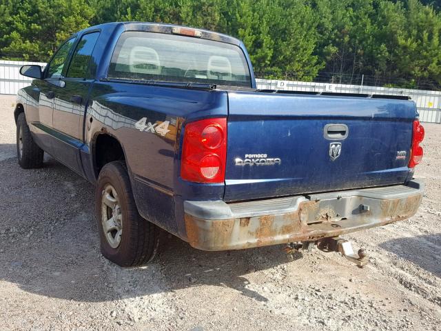 1D7HW28N95S139056 - 2005 DODGE DAKOTA QUA BLUE photo 3