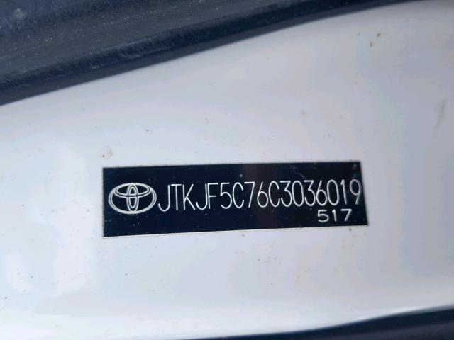 JTKJF5C76C3036019 - 2012 TOYOTA SCION TC 白色 照片 10