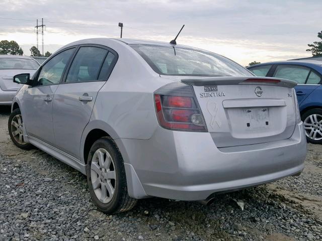 3N1AB6AP9BL690580 - 2011 NISSAN SENTRA 2.0 SILVER photo 3