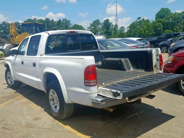 1D7HL48N13S295044 - 2003 DODGE DAKOTA QUA WHITE photo 3