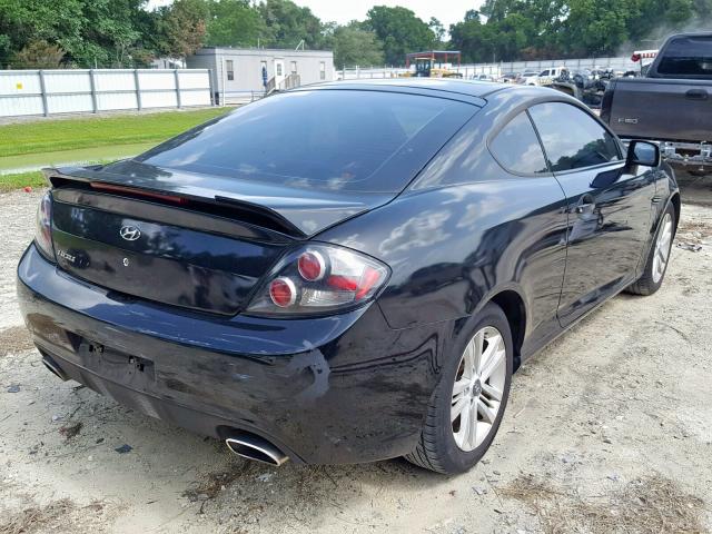 KMHHM66D78U275059 - 2008 HYUNDAI TIBURON GS BLACK photo 4