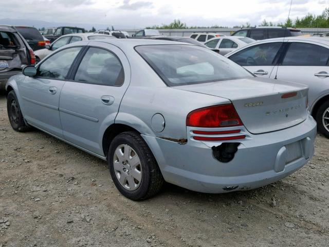 1B3EL46R72N245301 - 2002 DODGE STRATUS SE BLUE photo 3