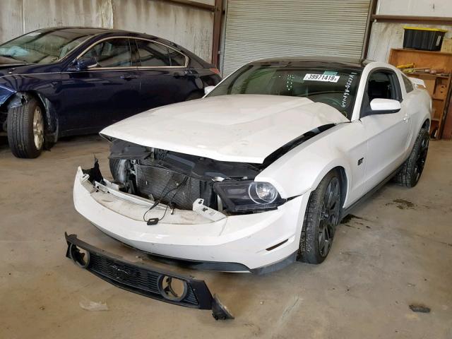 1ZVBP8CH5A5160557 - 2010 FORD MUSTANG GT WHITE photo 2