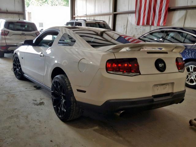 1ZVBP8CH5A5160557 - 2010 FORD MUSTANG GT WHITE photo 3