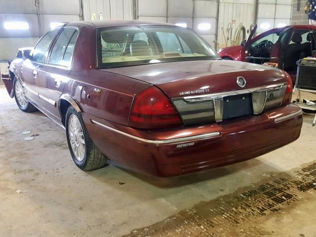 2MEHM75V49X622957 - 2009 MERCURY GRAND MARQ BURGUNDY photo 3