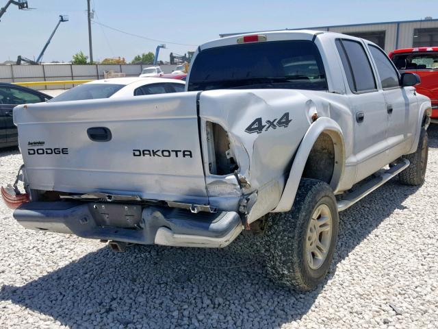 1D7HG38N14S764228 - 2004 DODGE DAKOTA QUA SILVER photo 4