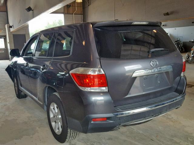 5TDZA3EH0CS019458 - 2012 TOYOTA HIGHLANDER GRAY photo 3