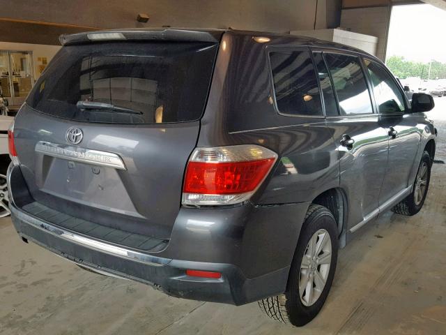 5TDZA3EH0CS019458 - 2012 TOYOTA HIGHLANDER GRAY photo 4