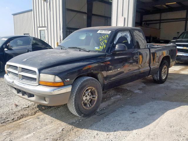 1B7GL22X8XS254176 - 1999 DODGE DAKOTA BLACK photo 2