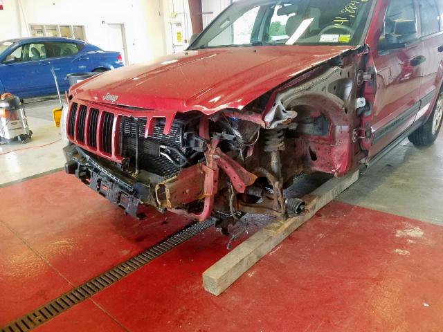 1J4GR48K15C627341 - 2005 JEEP GRAND CHER RED photo 9