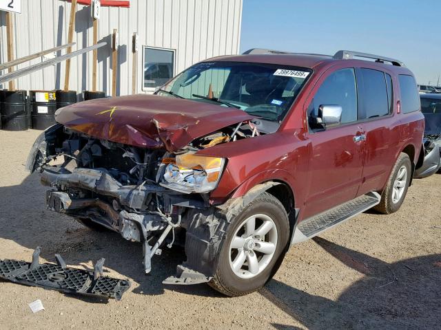 5N1BA0ND1AN618753 - 2010 NISSAN ARMADA SE MAROON photo 2