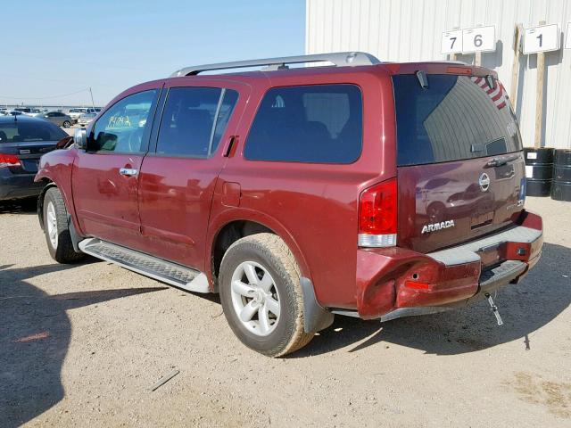 5N1BA0ND1AN618753 - 2010 NISSAN ARMADA SE MAROON photo 3