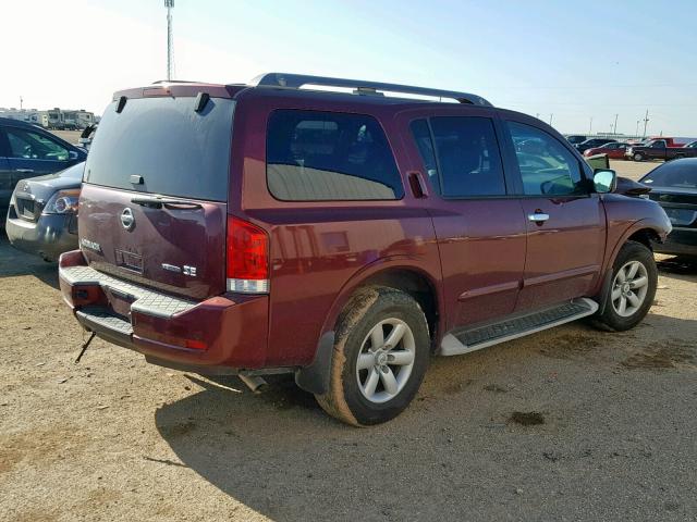 5N1BA0ND1AN618753 - 2010 NISSAN ARMADA SE MAROON photo 4