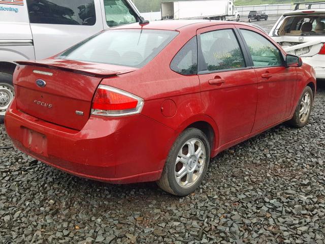 1FAHP36N19W158642 - 2009 FORD FOCUS SES RED photo 4