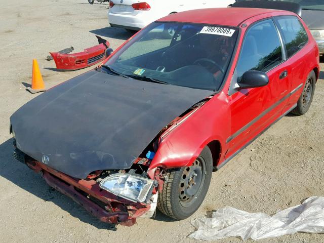 2HGEH236XSH503416 - 1995 HONDA CIVIC DX RED photo 2