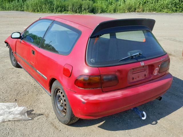 2HGEH236XSH503416 - 1995 HONDA CIVIC DX RED photo 3