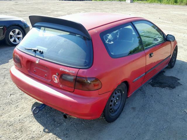 2HGEH236XSH503416 - 1995 HONDA CIVIC DX RED photo 4