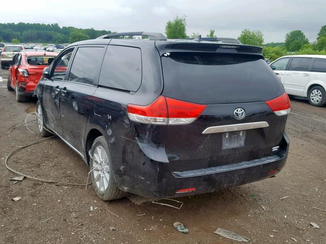 5TDDK3DC4ES082031 - 2014 TOYOTA SIENNA XLE BLACK photo 3