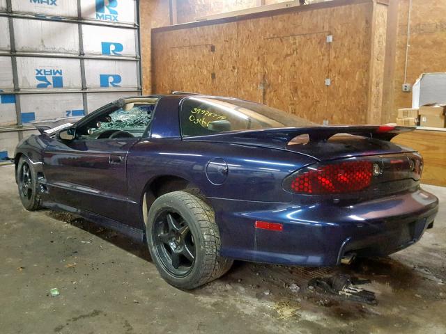 2G2FV22G3W2230127 - 1998 PONTIAC FIREBIRD F BLUE photo 3