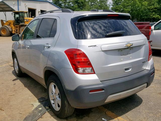 3GNCJLSB6GL167851 - 2016 CHEVROLET TRAX 1LT SILVER photo 3