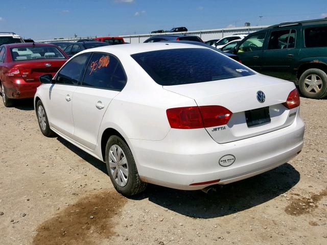 3VW1K7AJ5BM374485 - 2011 VOLKSWAGEN JETTA BASE WHITE photo 3