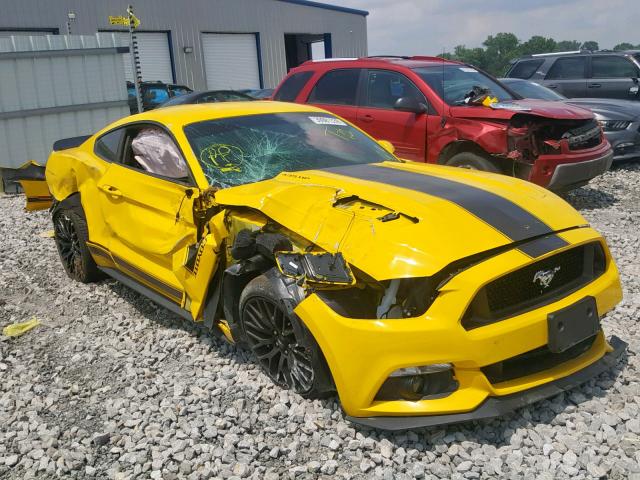 1FA6P8CF7F5326142 - 2015 FORD MUSTANG GT YELLOW photo 1