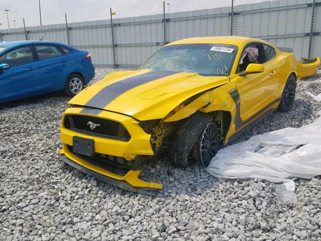 1FA6P8CF7F5326142 - 2015 FORD MUSTANG GT YELLOW photo 2