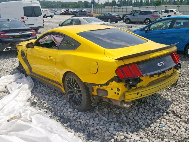 1FA6P8CF7F5326142 - 2015 FORD MUSTANG GT YELLOW photo 3