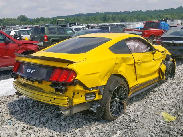 1FA6P8CF7F5326142 - 2015 FORD MUSTANG GT YELLOW photo 4