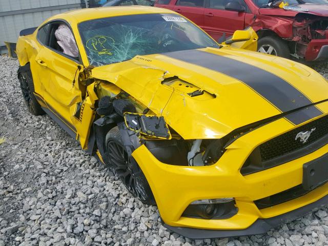 1FA6P8CF7F5326142 - 2015 FORD MUSTANG GT YELLOW photo 9